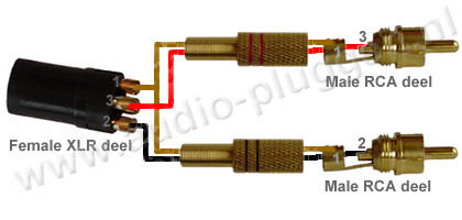 XRL naar 2X RCA / Tulp